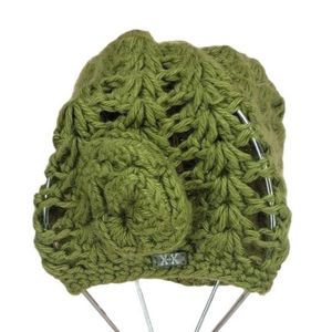 Krochet Kids Handmade Green Beanie Style Cap‎ Hat